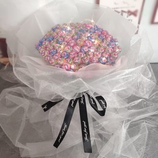 创意棒棒糖花束diy材料手工制作包装 自制材料包抖音网红生日礼物