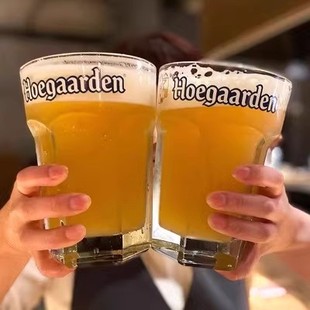 比利时福佳白啤酒杯创意玻璃杯超大精酿扎啤杯六角网红大号啤酒杯