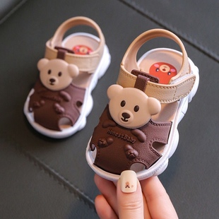 女童 3岁塑料防尿软底防滑中小童学步婴儿凉鞋 夏男童01 宝宝凉鞋
