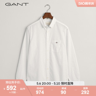 男士 时尚 GANT甘特2023早秋新款 衬衫 3230145 微点图案棉质长袖