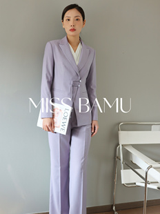 高级感新中式 盘扣淡紫色西装 客服售楼部女式 时尚 职业装 套装