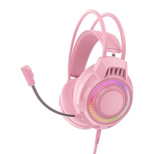 耳机粉色电竞有线USB吃鸡台式 电脑笔记本耳 厂家跨境G61游戏头戴式