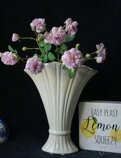 家居饰品花瓶23cm高温陶瓷艺术品可水培花卉鲜花康乃馨玫瑰法式
