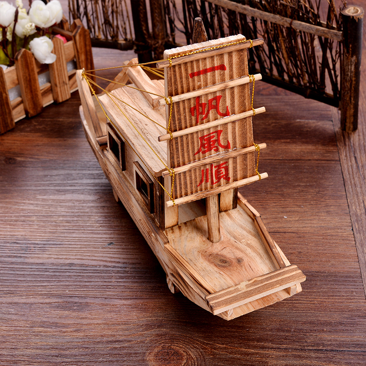 厂家直销手工木制一帆风顺音乐船家具摆件木质工艺品儿童生日礼品