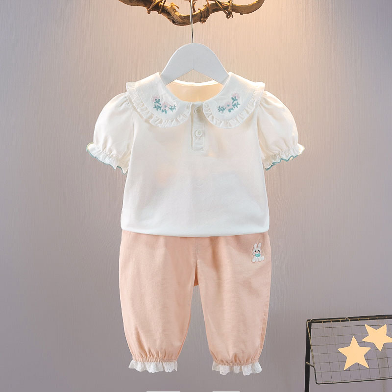 T恤夏季 5岁女童夏装 宝宝短袖 儿童装 上衣婴儿衣服韩版 套装 可爱