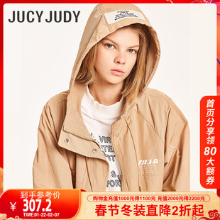 Jucy Judy春秋新款 外套女百家好欧美风今年流行 街头中长风衣潮