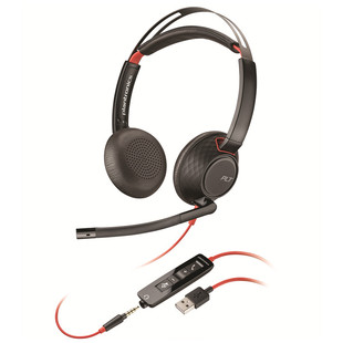 缤特力 Plantronics 耳机降噪耳麦 USB 头戴式 3.5MM双接口 C5220