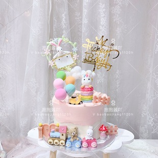 蛋糕烘焙装 饰飞天独角兽情景蛋糕装 饰可爱玩偶摆件童话风蛋糕套装