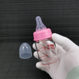 新生儿标准口径0 3个月耐高温晶钻玻璃奶瓶60ml婴儿喝药喝水防呛