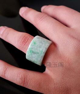 缅甸老坑翡翠冰种阳绿玉指环男女款 满绿戒指扳指 天然翡翠A货戒指