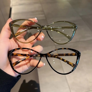 Mona网红同款 三角猫眼蝶形辣妹眼镜架可配度数近视镜框防蓝光平光