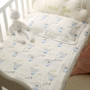 婴儿纱布床单纯棉加厚保暖宝宝床床单儿童盖毯新生儿秋冬床单单件