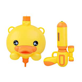 黄小鸭背包水枪儿童玩具喷水网红抽拉式 滋呲水枪大容量女孩男孩小