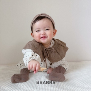 BBABBA秋季 新婴童宝宝纯色系带百搭配饰叠穿洋气假领 韩国进口代购