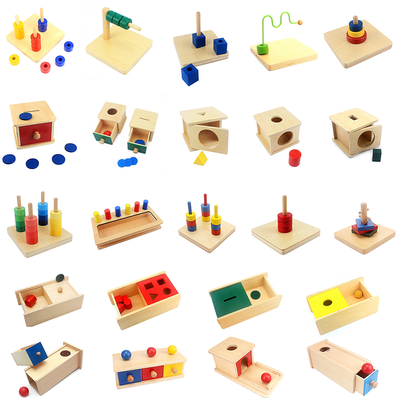 蒙氏教具儿童木制玩具1 3岁幼儿早教益智学习礼物投币抽屉游戏