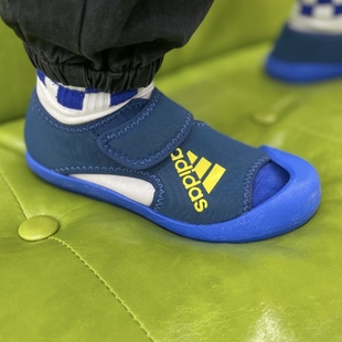 Adidas阿迪达斯正品 男小童魔术贴休闲运动鞋 凉鞋 子D97901