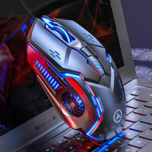 银雕G5有线鼠标发光游戏电竞机械笔记本电脑商务电竞游戏静音无声