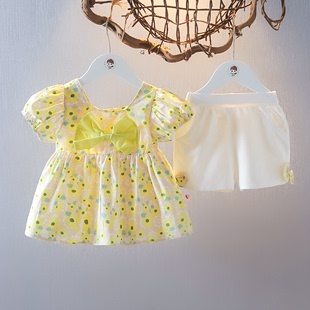 女童夏装 套装 韩版 女宝宝衣服夏季 婴儿童装 小公主碎花裙两件套 新款