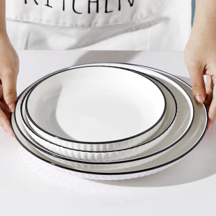 盘陶瓷餐具创意个性 盘子大牛排圆形 北欧风盘子菜盘家用西餐套装