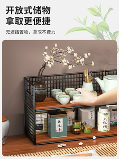 博古架新中式 桌面展示架桌上茶具茶杯茶壶架置物架多宝阁摆件架子