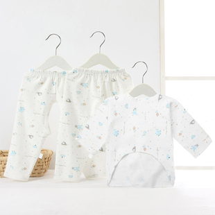 婴儿内衣套装 纯棉新生儿半背衣秋冬季 打底宝宝和尚服初生0 3个月