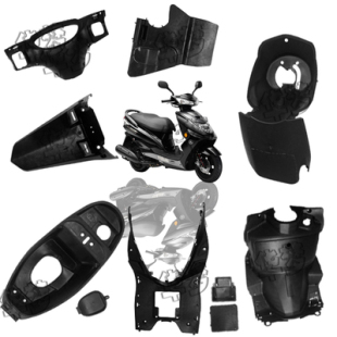 125CC 黑件PP件全套迅鹰内壳全套塑料 摩托车福喜巧格100CC