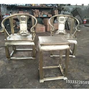 仿古桌椅 纯铜椅子铜桌椅茶几 铸铜桌子景泰蓝桌子茶几摆件