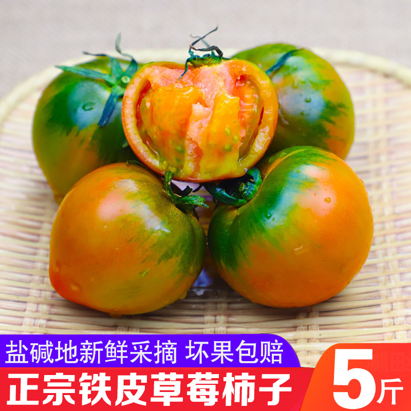 丹东铁皮草莓柿子油柿子碱地柿子草莓番茄5斤装 西红柿 包邮