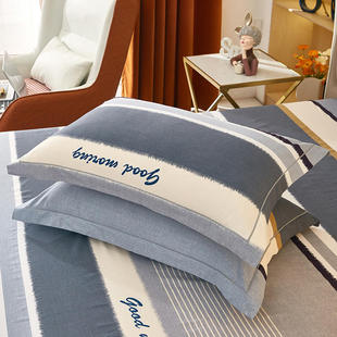 全棉枕套一对装 48x74纯棉枕头套家用高端大号100棉磨毛加厚枕芯套