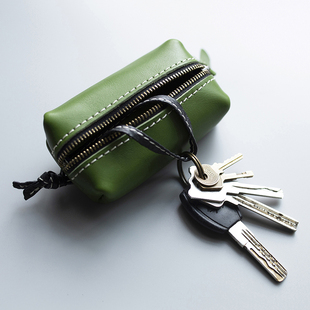 牛皮可爱钥匙包真皮大容量通用汽车锁匙收纳包抽拉式 家用钥匙皮套