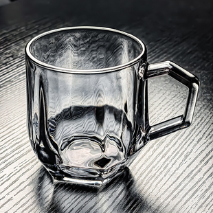 水晶玻璃杯水杯家用套装 马克带把轻奢咖啡杯子高档精致高级感高端