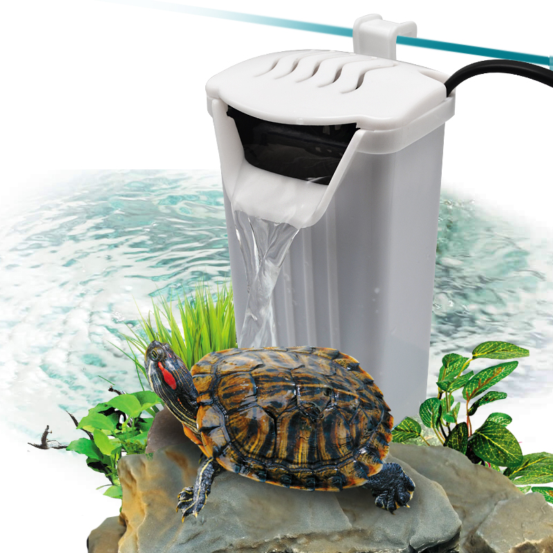 乌龟缸低水位过滤器小型鱼缸水龟缸瀑布式 浅水吸粪静音循环过滤泵