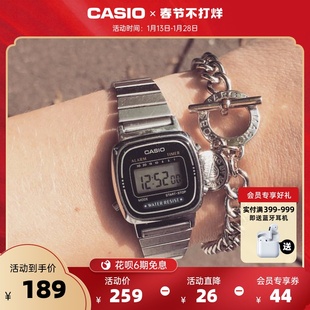 学生官网官方正品 casio卡西欧海外旗舰店LA670WA小方块手表女士款