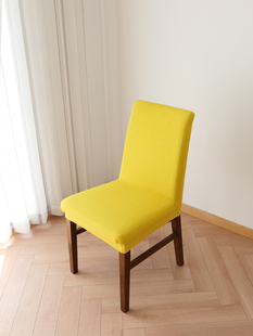 棉麻弹力椅套罩通用简约现代加厚弧形四季 歺桌办公酒店万能椅子套