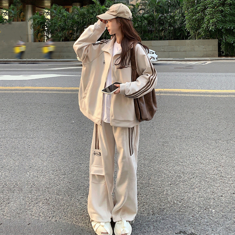 宽松显瘦美式 卫衣运动套装 韩版 学生跑步时尚 休闲两件套潮 女春秋季