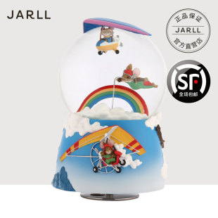 JARLL老鼠翱翔天际水晶球音乐盒送男女生儿童生日情人节礼物