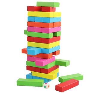 彩色叠叠高抽抽乐推积木塔儿童益智力玩具釜底抽薪亲子互动桌游