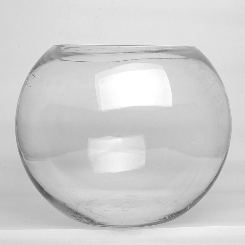包邮 小 鱼缸水族箱桌面创意小型迷你圆形透明生态水培玻璃鱼缸摆件