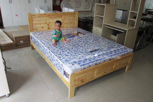 简易床 1.5米1.8m双人床 全实木床 环保香柏木床 1.2米单人床