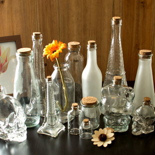 许愿瓶 DIY透明玻璃瓶子木塞圆瓶方瓶布丁瓶海洋宝宝星空星云瓶