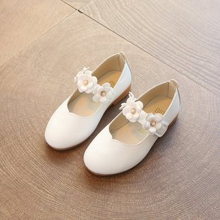 白色皮鞋 公主鞋 女童单鞋 子2024春秋儿童软底女演出儿童鞋 小女孩鞋