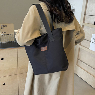帆布包女大学生上课包托特2024新款 大容量单肩包手提包包耐脏小众