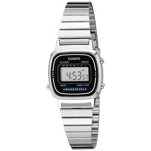 CASIO卡西欧 女流行代购 腕表专柜银色钢带简约轻奢数显款 计时手表