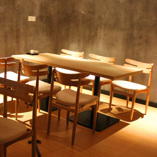 料理店西餐馆餐桌椅实木现代简约日韩式 餐桌 日本料理餐桌椅韩国式