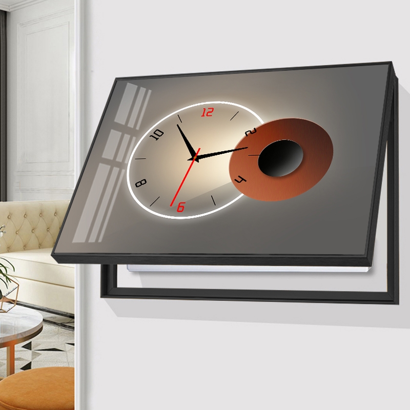 轻奢电表b箱装 饰画带钟表创意免打孔配电箱遮挡Z壁画电源