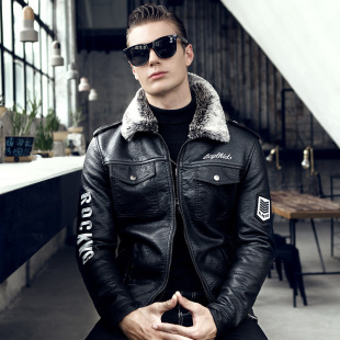 推荐 Jacket Leather Plush Mens Luxury Quality Fur Real Thick