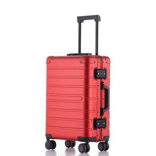 l行全属铝镁合金金拉杆箱20寸新款 网红行李2箱铝V框万向轮24旅
