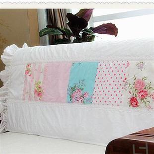床头套 床头罩 极速韩式 带绣花蕾丝 夹棉 拼布艺术 碎花拼布 沙发