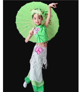 六一小荷风采儿童演出服装 荷花瓣舞古典舞幼儿舞蹈荷塘月色表演服