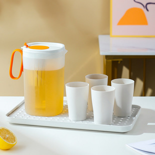 速发夏季 冰箱冷水壶塑料套装 水果茶壶家用耐高温凉水壶 大容量泡